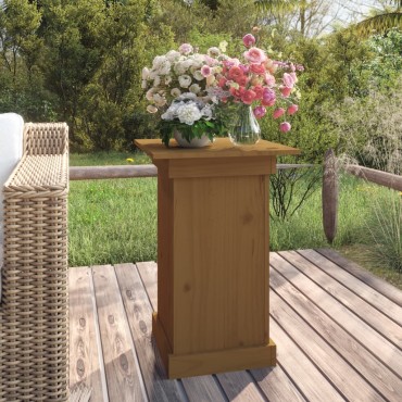 vidaXL Βάση Λουλουδιών Καφέ 50x27x10 εκ. από Μασίφ Ξύλο Πεύκου