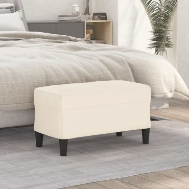 vidaXL Πάγκος Κρεμ 70x35x41cm Βελούδινος 1 τεμ.