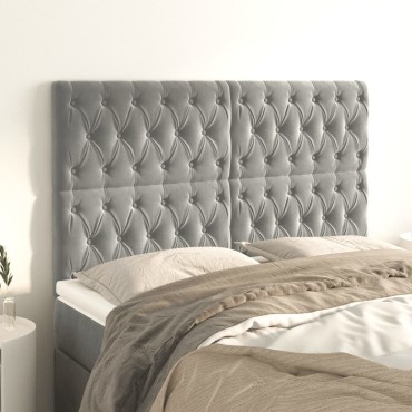 vidaXL Κεφαλάρια Κρεβατιού 4 τεμ. Αν. Γκρι 72x7x78/88cm Βελούδινο