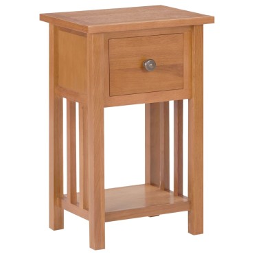 vidaXL Τραπεζάκι Βοηθητικό με Συρτάρι 35x27x55cm Μασίφ Ξύλο Δρυός 1 τεμ.