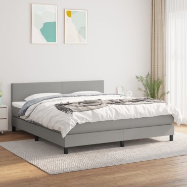 vidaXL Κρεβάτι Boxspring με Στρώμα Αν. Πράσινο 160x200cm Υφασμάτινο 1 τεμ. - Διπλό