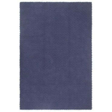vidaXL Χαλί Ορθογώνιο Ναυτικό Μπλε 160x230cm Βαμβάκι