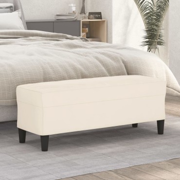 vidaXL Πάγκος Κρεμ 100x35x41cm Βελούδινος 1 τεμ.
