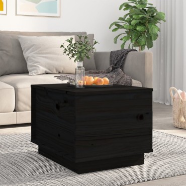 vidaXL Τραπεζάκι Σαλονιού Μαύρο 40x50x35cm από Μασίφ Ξύλο Πεύκου 1 τεμ.