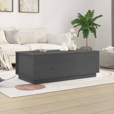 vidaXL Τραπεζάκι Σαλονιού Γκρι 100x50x35cm από Μασίφ Ξύλο Πεύκου 1 τεμ.