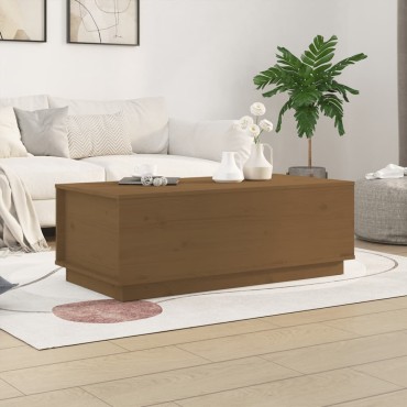 vidaXL Τραπεζάκι Σαλονιού Καφέ Μελί 100x50x35cm Μασίφ Ξύλο Πεύκου 1 τεμ.