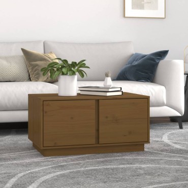 vidaXL Τραπεζάκι Σαλονιού Καφέ Μελί 80x50x40cm Μασίφ Ξύλο Πεύκου 1 τεμ.