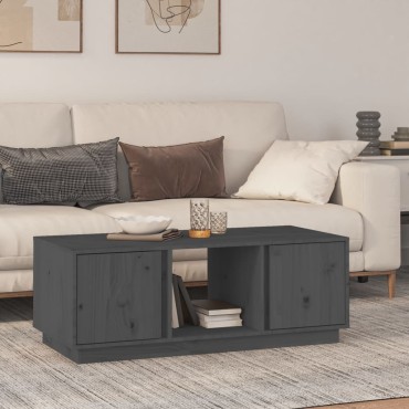 vidaXL Τραπεζάκι Σαλονιού Γκρι 110x50x40cm από Μασίφ Ξύλο Πεύκου 1 τεμ.