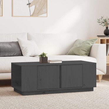 vidaXL Τραπεζάκι Σαλονιού Γκρι 110x50x40cm από Μασίφ Ξύλο Πεύκου 1 τεμ.