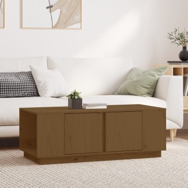 vidaXL Τραπεζάκι Σαλονιού Καφέ Μελί 110x50x40cm Μασίφ Ξύλο Πεύκου 1 τεμ.