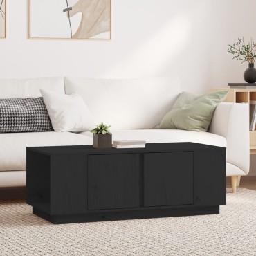vidaXL Τραπεζάκι Σαλονιού Μαύρο 110x50x40cm από Μασίφ Ξύλο Πεύκου 1 τεμ.