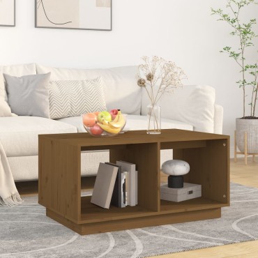 vidaXL Τραπεζάκι Σαλονιού Καφέ Μελί 80x50x40cm Μασίφ Ξύλο Πεύκου 1 τεμ.