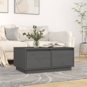 vidaXL Τραπεζάκι Σαλονιού Γκρι 80x50x35cm από Μασίφ Ξύλο Πεύκου 1 τεμ.