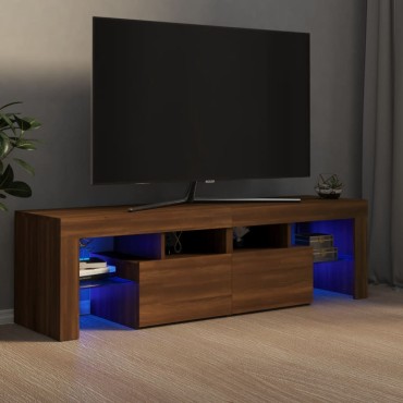 vidaXL Έπιπλο Τηλεόρασης με LED Καφέ Δρυς 140x36,5x40cm