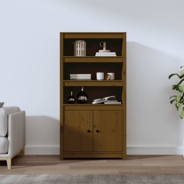vidaXL Ντουλάπι Ψηλό Καφέ Μέλι 80x35x154cm από Μασίφ Ξύλο Πεύκου 1 τεμ.