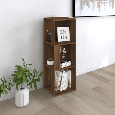 vidaXL Γωνιακό Έπιπλο Καφέ δρυς 33x33x100cm από Επεξεργ. Ξύλο