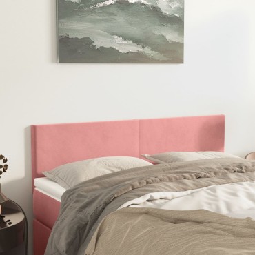 vidaXL Κεφαλάρια Κρεβατιού 2 τεμ. Ροζ 72x5x78/88cm Βελούδινα