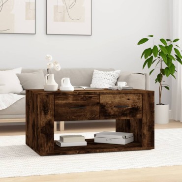 vidaXL Τραπεζάκι Σαλονιού Καπνιστή Δρυς 80x50x40cm Επεξεργασμ. Ξύλο 1 τεμ.