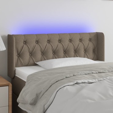 vidaXL Κεφαλάρι Κρεβατιού LED Taupe 93x16x78/88cm Υφασμάτινο 1 τεμ.