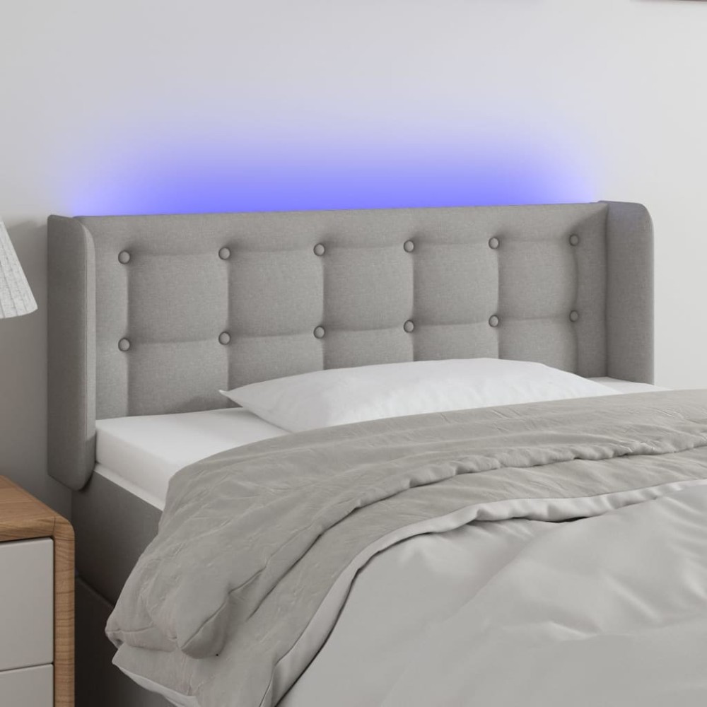 vidaXL Κεφαλάρι Κρεβατιού LED Ανοιχτό Γκρι 93x16x78/88cm Υφασμάτινο 1 τεμ. vidaXL Κεφαλάρι Κρεβατιού LED Ανοιχτό Γκρι 93x16x78/88cm Υφασμάτινο 1 τεμ.