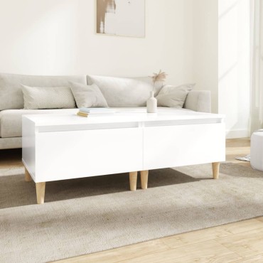 vidaXL Βοηθητικά Τραπέζια 2 τεμ. Γυαλ.Λευκό 50x46x35cm Επεξ. Ξύλο