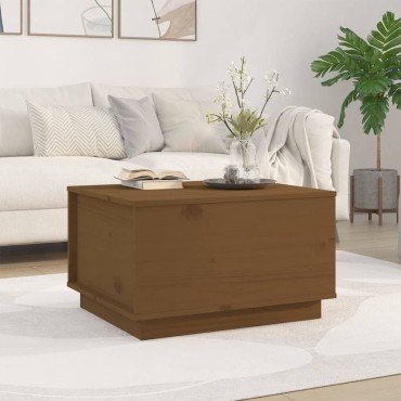 vidaXL Τραπεζάκι Σαλονιού Καφέ Μελί 60x50x35cm Μασίφ Ξύλο Πεύκου 1 τεμ.