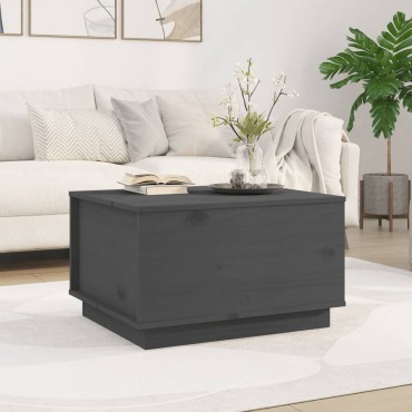 vidaXL Τραπεζάκι Σαλονιού Γκρι 60x50x35cm από Μασίφ Ξύλο Πεύκου 1 τεμ.