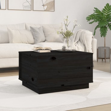 vidaXL Τραπεζάκι Σαλονιού Μαύρο 60x50x35cm από Μασίφ Ξύλο Πεύκου 1 τεμ.
