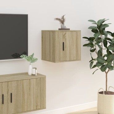 vidaXL Έπιπλο Τηλεόρασης Επιτοίχιο Sonoma Δρυς 40x34,5x40cm