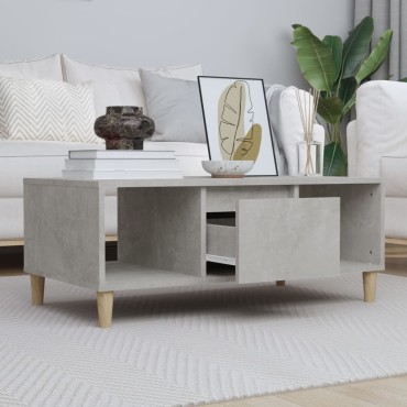 vidaXL Τραπεζάκι Σαλονιού Γκρι Σκυρ. 90x50x36,5cm Επεξεργ. Ξύλο 1 τεμ.