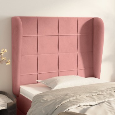 vidaXL Κεφαλάρι με Πτερύγια Ροζ 103x23x118/128cm Βελούδινο 1 τεμ.