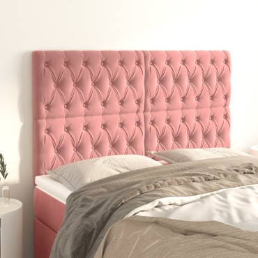 vidaXL Κεφαλάρια Κρεβατιού 4 τεμ. Ροζ 72x7x78/88cm Βελούδινο