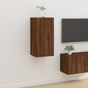 vidaXL Έπιπλο Τηλεόρασης Επιτοίχιο Καφέ Δρυς 40x34,5x80cm