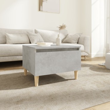 vidaXL Τραπέζι Βοηθητικό Γκρι Σκυροδ. 50x46x35cm Επεξεργασμένο Ξύλο 1 τεμ.