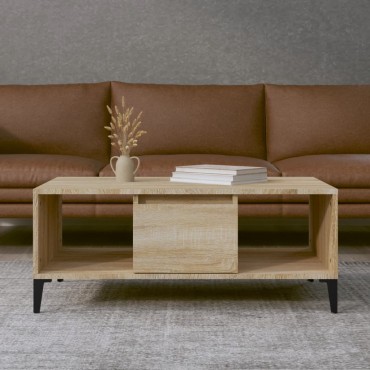 vidaXL Τραπεζάκι Σαλονιού Sonoma Δρυς 90x50x36,5cm Επεξεργασμ. Ξύλο 1 τεμ.
