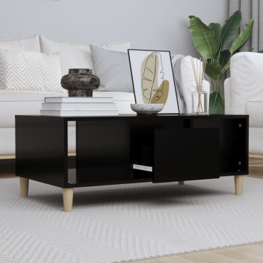 vidaXL Τραπεζάκι Σαλονιού Μαύρο 90x50x36,5cm Επεξεργασμ. Ξύλο 1 τεμ.