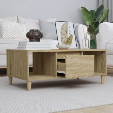 vidaXL Τραπεζάκι Σαλονιού Sonoma Δρυς 90x50x36,5cm Επεξεργασμ. Ξύλο 1 τεμ.
