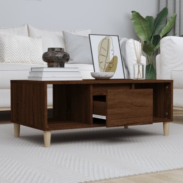 vidaXL Τραπεζάκι Σαλονιού Καφέ Δρυς 80x50x35cm Επεξεργασμ. Ξύλο 1 τεμ.