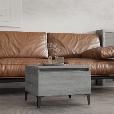 vidaXL Τραπέζι Βοηθητικό Γκρι Sonoma 50x46x35cm Επεξεργασμένο Ξύλο 1 τεμ.