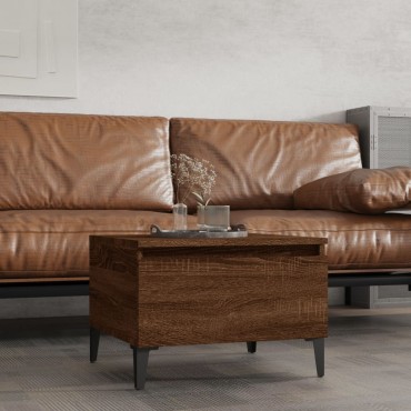 vidaXL Τραπέζι Βοηθητικό Καφέ Δρυς 50x46x35cm Επεξεργασμένο Ξύλο 1 τεμ.