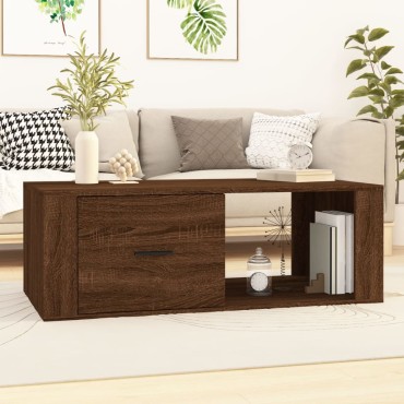 vidaXL Τραπεζάκι Σαλονιού Καφέ Δρυς 100x50,5x35cm Επεξεργασμ. Ξύλο 1 τεμ.