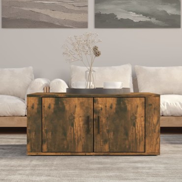 vidaXL Τραπεζάκι Σαλονιού Καπνιστή Δρυς 80x50x36cm Επεξεργασμ. Ξύλο 1 τεμ.