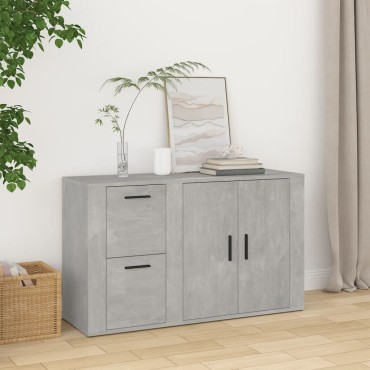 vidaXL Ντουλάπι Γκρι Σκυροδέματος 100x33x59,5cm Επεξεργασμένο Ξύλο 1 τεμ.