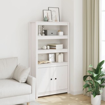 vidaXL Μπουφές Λευκός 80x35x154cm από Μασίφ Ξύλο Πεύκου 1 τεμ.