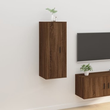 vidaXL Έπιπλο Τηλεόρασης Επιτοίχιο Καφέ Δρυς 40x34,5x100cm
