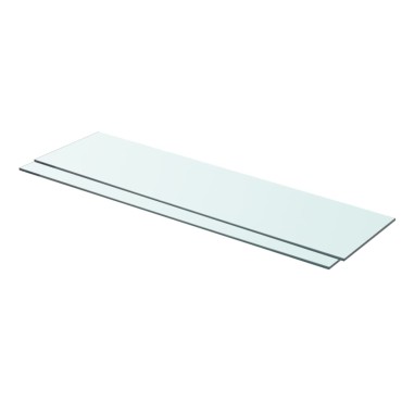 vidaXL Ράφια Πάνελ 2 τεμ. Διάφανα 80x20cm Γυάλινα