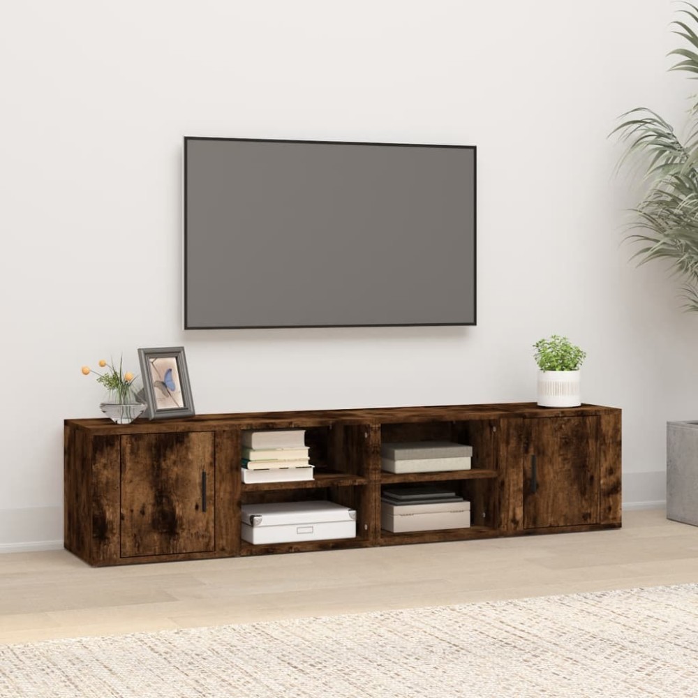 vidaXL Έπιπλα Τηλεόρασης 2 τεμ. Καπν. Δρυς 80x31,5x36cm Επ. Ξύλο