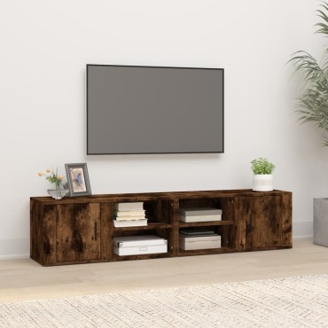 vidaXL Έπιπλα Τηλεόρασης 2 τεμ. Καπν. Δρυς 80x31,5x36cm Επ. Ξύλο