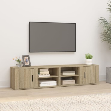 vidaXL Έπιπλα Τηλεόρασης 2 τεμ. Sonoma Δρυς 80x31,5x36cm Επεξ. Ξύλο