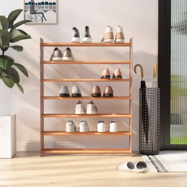 vidaXL Παπουτσοθήκη Καφέ 90x24x117cm από Επεξεργασμένο Ξύλο
